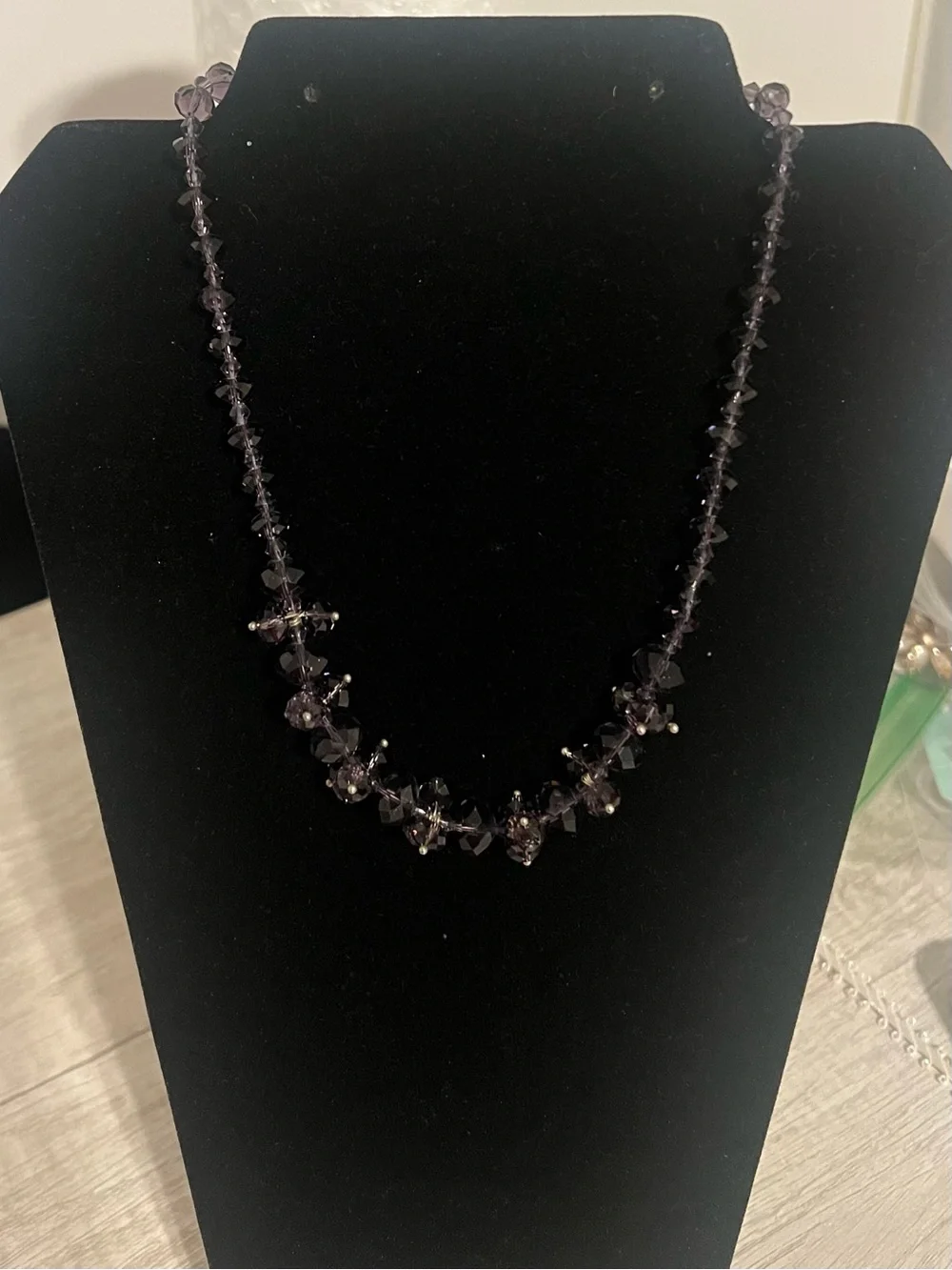 Purple Crystal Bead Necklace - Unbranded